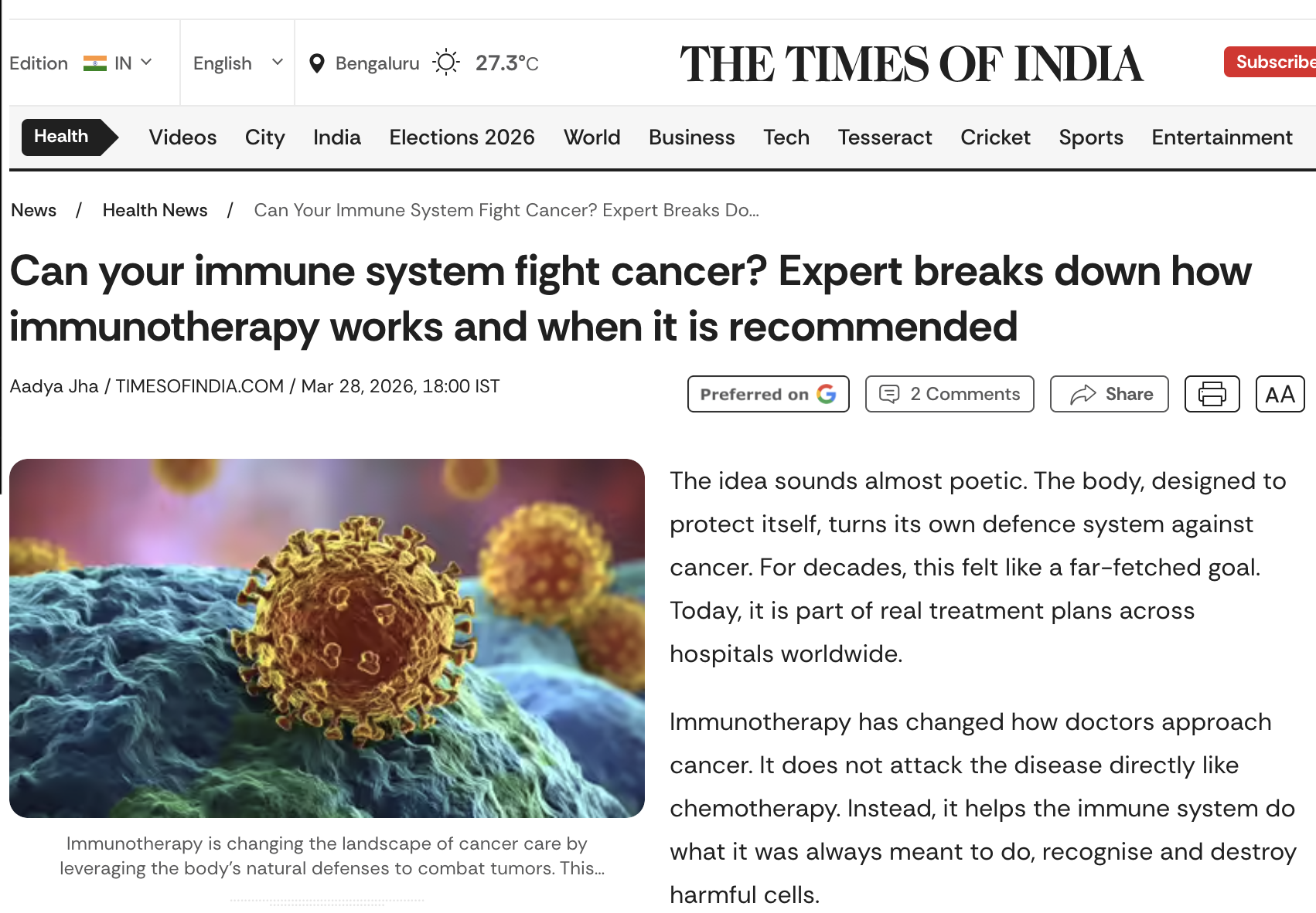 Can your immune system fight cancer?